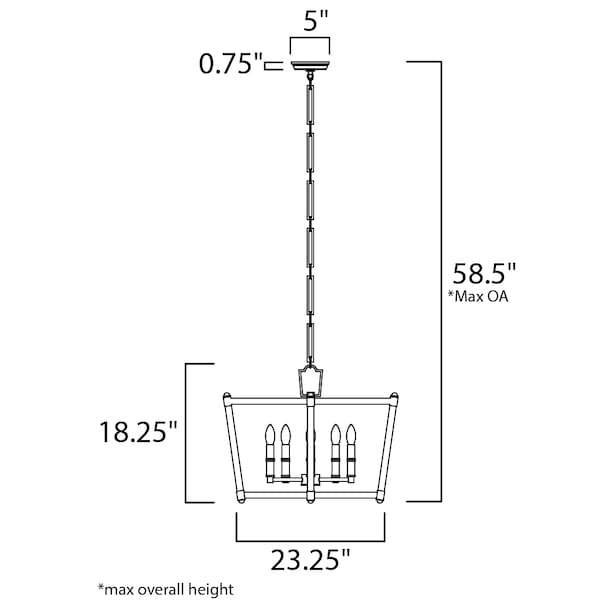 Lucent 5-Light 23.25 Wide Polished Nickel Chandelier